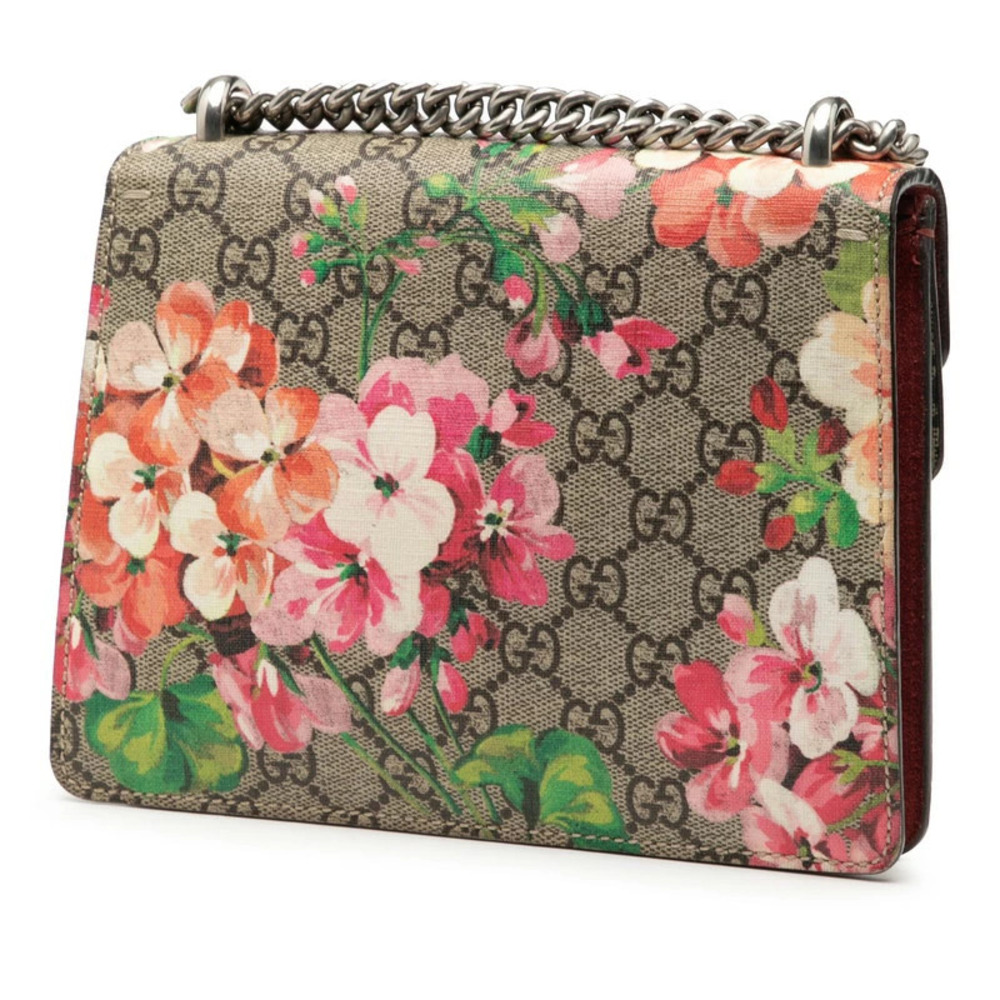 Gucci Multicolor Blooms Dionysus Chain Bag Supreme Suede Shoulder Beige GG
